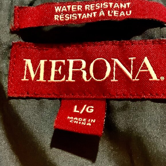 Jacket Water Resistant Hip Length Merona  Large Charcoal - Picture 11 of 12